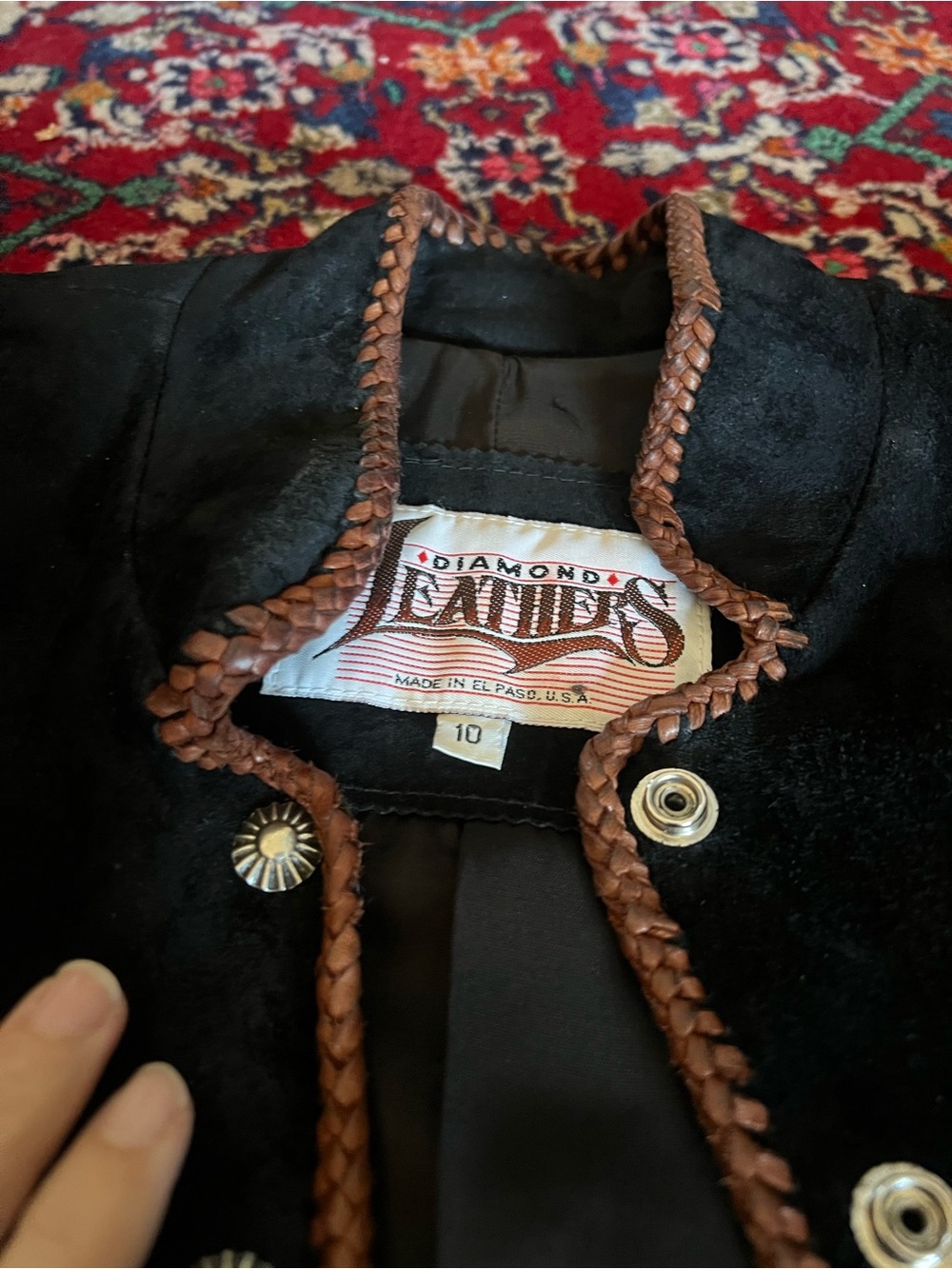 Diamond Leathers Black Suede Jacket with Brown Fringe - Picture 5 of 5